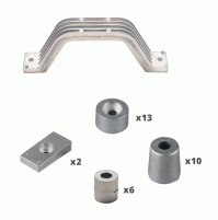 Anode kit Honda for BF 350 plus - ALUMINIUM - KITHONDABF350XTDAL - Tecnoseal